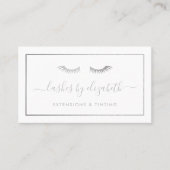 Chic Silver Foil Lashes Beauty Makeup Artist Visitekaartje (Voorkant)