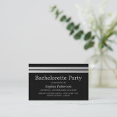 Chic Silver Foil Stripes Bachelorette Party Ticket (Staand voorkant)