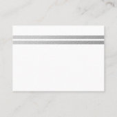 Chic Silver Foil Stripes Birthday Party Ticket (Achterkant)