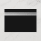 Chic Silver Foil Stripes Birthday Party Ticket (Achterkant)