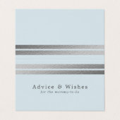 Chic Silver Foil Stripes | Blauwe advieskaarten Visitekaartje (Buitenkant ongevouwen)