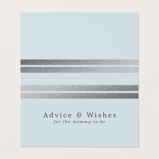 Chic Silver Foil Stripes | Blauwe advieskaarten Visitekaartje (Buitenkant ongevouwen)