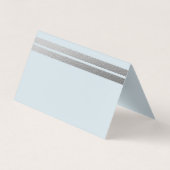 Chic Silver Foil Stripes | Blauwe advieskaarten Visitekaartje (Achterkant)