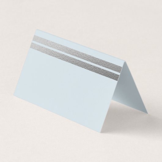 Chic Silver Foil Stripes | Blauwe advieskaarten Visitekaartje (Achterkant)