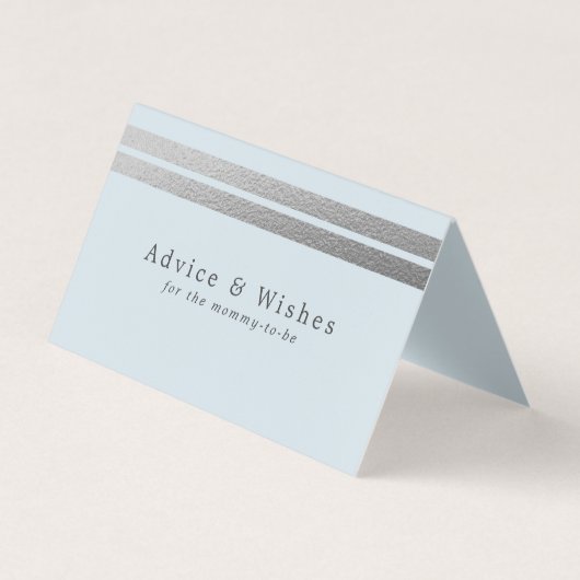 Chic Silver Foil Stripes | Blauwe advieskaarten Visitekaartje (Voorkant)