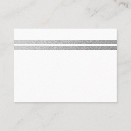 Chic Silver Foil Stripes Engagement Party Ticket (Achterkant)