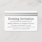 Chic Silver Foil Stripes Evening Event Ticket (Voorkant)
