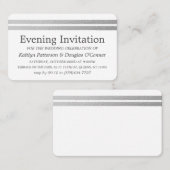 Chic Silver Foil Stripes Evening Event Ticket (Voorkant / Achterkant)