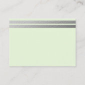 Chic Silver Foil Stripes | Munt Green Advice Cards Informatiekaartje (Achterkant)