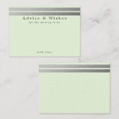 Chic Silver Foil Stripes | Munt Green Advice Cards Informatiekaartje (Voorkant / Achterkant)