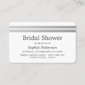 Chic Silver Foil Stripes Vrijgezellenfeest Ticket (Voorkant)