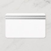 Chic Silver Foil Stripes Vrijgezellenfeest Ticket (Achterkant)