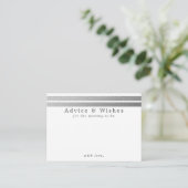 Chic Silver Foil Stripes | Witte advieskaarten Informatiekaartje (Staand voorkant)