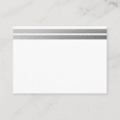 Chic Silver Foil Stripes | Witte advieskaarten Informatiekaartje (Achterkant)