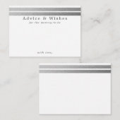 Chic Silver Foil Stripes | Witte advieskaarten Informatiekaartje (Voorkant / Achterkant)
