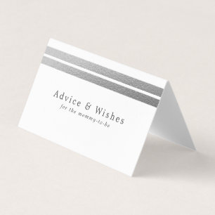 Chic Silver Foil Stripes Witte advieskaarten Visitekaartje