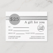 Chic Silver Foil Stripes | Witte kaartjes (Voorkant)