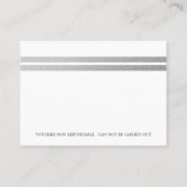 Chic Silver Foil Stripes | Witte kaartjes (Achterkant)