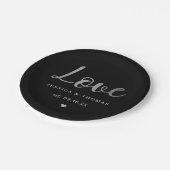 Chic Silver Foil Typography Script Love Wedding Papieren Bordje (Gekanteld)