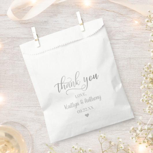 Chic Silver Foil Wedding Bedankt Bedankzakje (Geknipt)