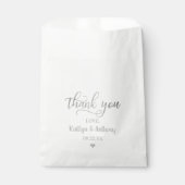 Chic Silver Foil Wedding Bedankt Bedankzakje (Voorkant)
