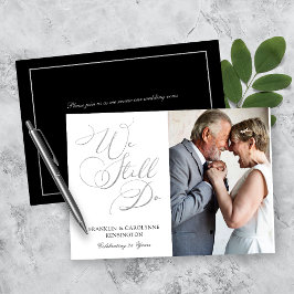 Chic Silver Foil Wedding Jubileum Vow Renewal Kaart