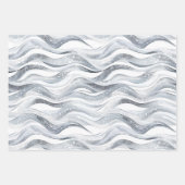 Chic Silver Glam Abstract en Bloemen Verjaardag Inpakpapier Vel (Voorkant)
