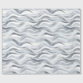 Chic Silver Glam Abstracte verjaardag Cadeaupapier (Vlak)