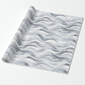 Chic Silver Glam Abstracte verjaardag Cadeaupapier (Uitgerold)