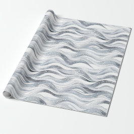 Chic Silver Glam Abstracte verjaardag Cadeaupapier