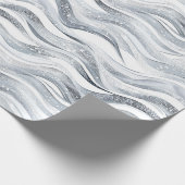 Chic Silver Glam Abstracte verjaardag Cadeaupapier (Hoek)