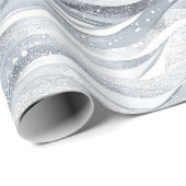 Chic Silver Glam Abstracte verjaardag Cadeaupapier (Rol Hoek)