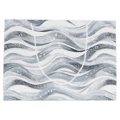 Chic Silver Glam Abstracte verjaardag Groot Cadeauzakje (Achterkant)