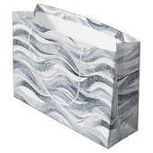 Chic Silver Glam Abstracte verjaardag Groot Cadeauzakje (Achterkant Gekanteld)