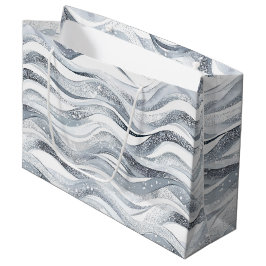 Chic Silver Glam Abstracte verjaardag Groot Cadeauzakje