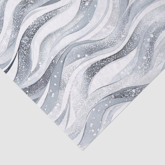 Chic Silver Glam Abstracte verjaardag Tissuepapier (Detail)