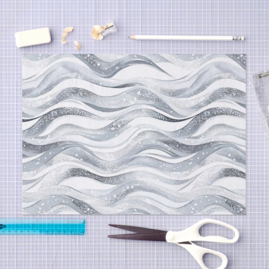 Chic Silver Glam Abstracte verjaardag Tissuepapier (Craft)