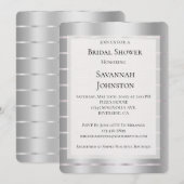 Chic Silver Glam Ribbon Vrijgezellenfeest Kaart (Voorkant / Achterkant)