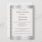 Chic Silver Glam Ribbon Vrijgezellenfeest Kaart (Voorkant)