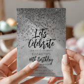 Chic Silver Glitter 40e verjaardag Kaart