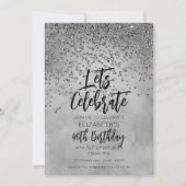 Chic Silver Glitter 40e verjaardag Kaart (Voorkant)