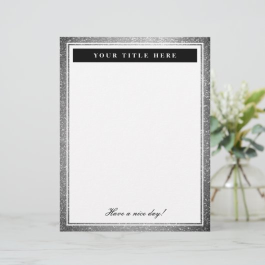 Chic Silver Glitter bruiloft papier (Staand voorkant)