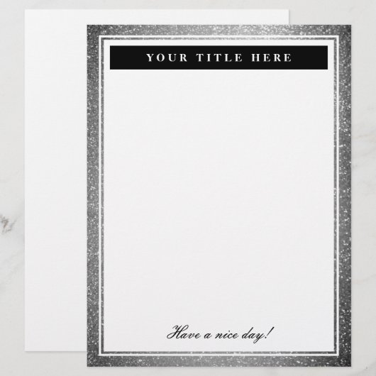 Chic Silver Glitter bruiloft papier (Voorkant / Achterkant)