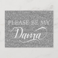 Chic Silver Glitter Dama Quinceanera Dama Voorstel