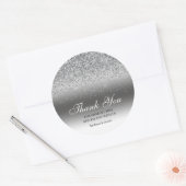 Chic Silver Glitter Dank je huwelijk Ronde Sticker (Envelop)