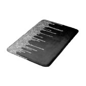 Chic Silver Glitter Drift Sparkle Black Badmat (Gekanteld)