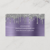 Chic Silver Glitter Drift Stylist Visitekaartje (Achterkant)