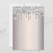 Chic Silver Glitter Drivers, Dress Quinceañera Kaart (Achterkant)