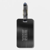 Chic Silver Glitter Drivers geborsteld Metallic Na Bagagelabel (Achterkant verticaal)