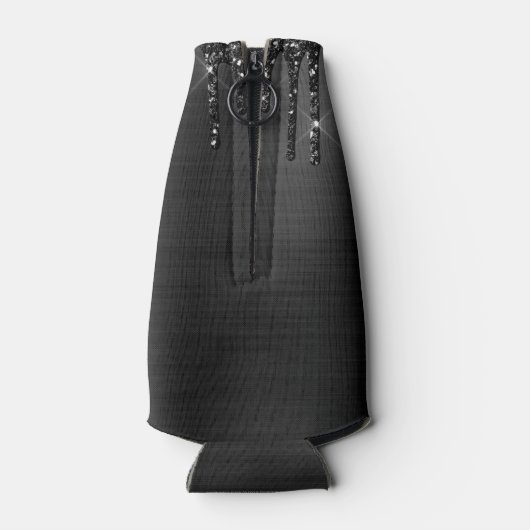 Chic Silver Glitter Drivers geborsteld Metallic Na Flesjeskoeler (Achterkant)